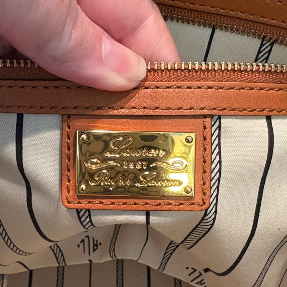 Ralph Lauren Monogram Coated Canvas Shoulder Tote - Picture 10 of 14